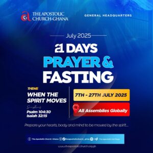 July 2025 – 21 Days Fasting and Prayers