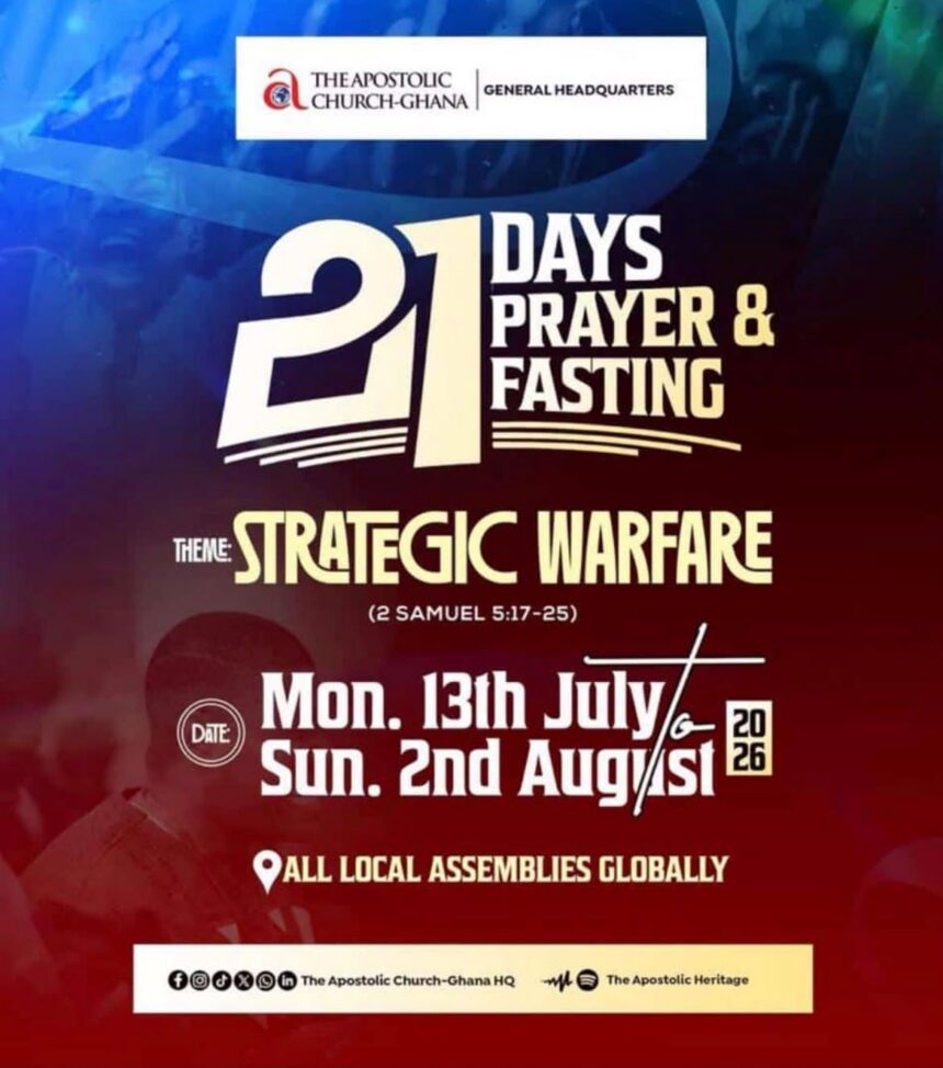 July 2026 – 21 Days Prayer and Fasting